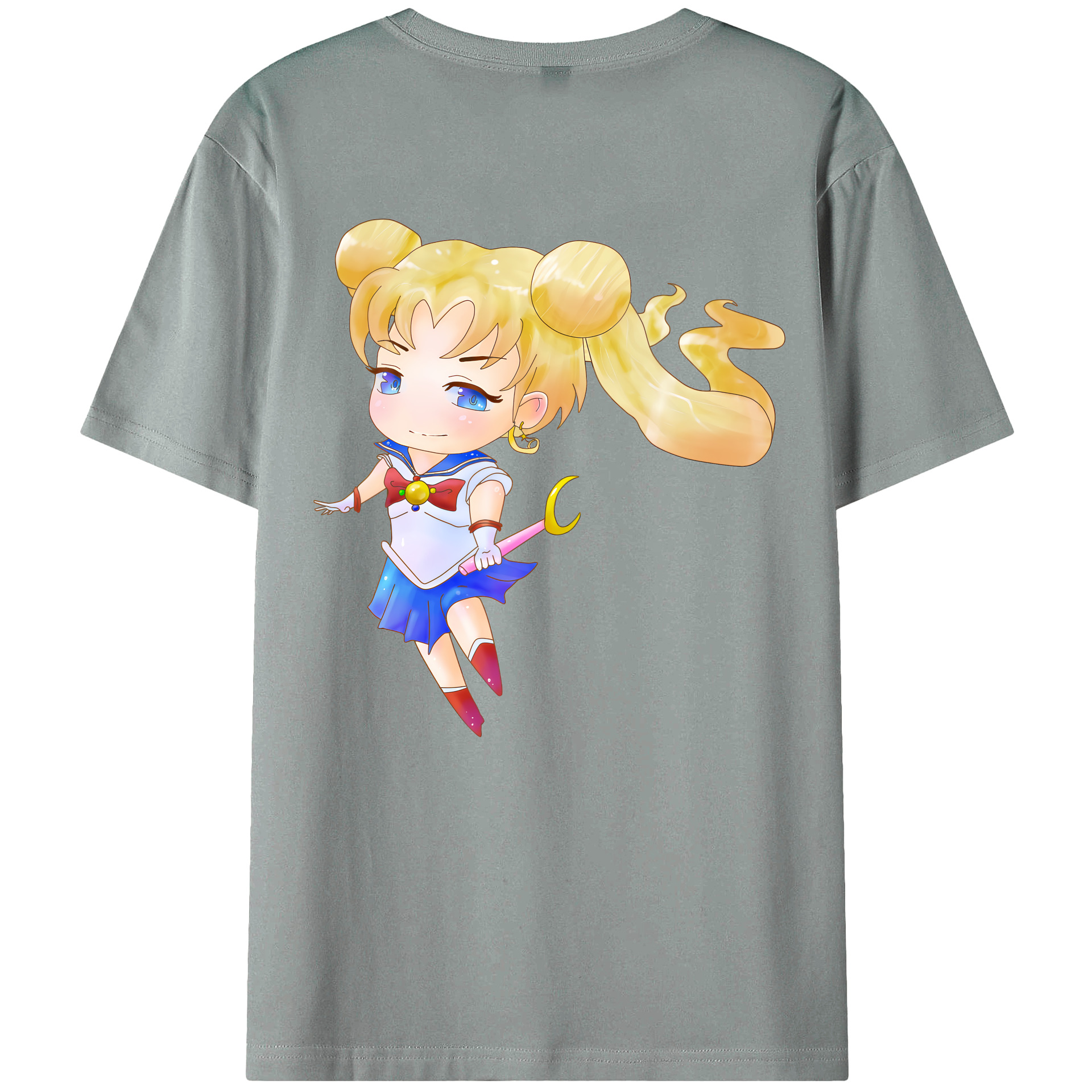（画像用） 美少女戦士セーラームーン 愛野 美奈子 あいの みなこ Sailor Moon Aino Minako 綿100％ メンズ半袖Tシャツ（バックプリント） 通気性